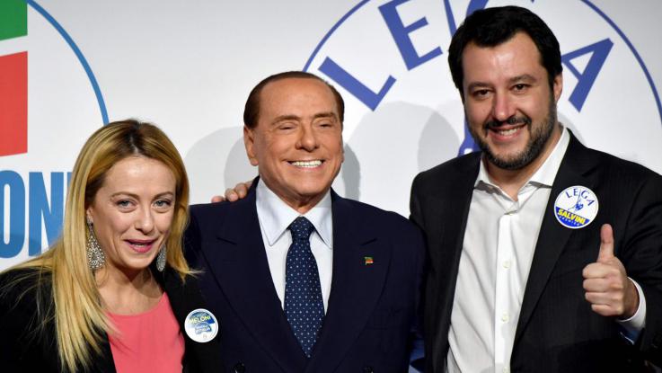 Giorgia Meloni, Silvio Berlusconi e Matteo Salvini