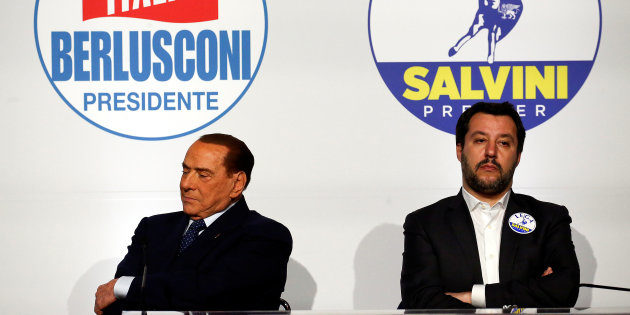 Silvio Berlusconi e Matteo Salvini. REUTERS/Alessandro Bianchi