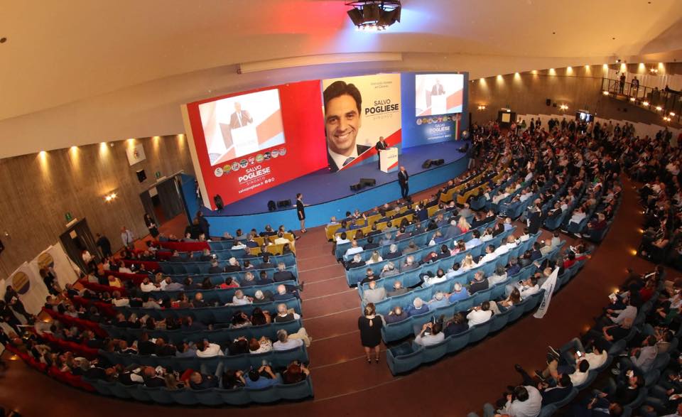 Un momento della convention catanese di Salvo Pogliese candidato sindaco del Centrodestra a Catania.